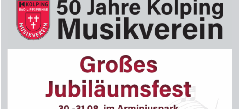 Plakat zum Jubiläum mit Datum und Ortsangabe